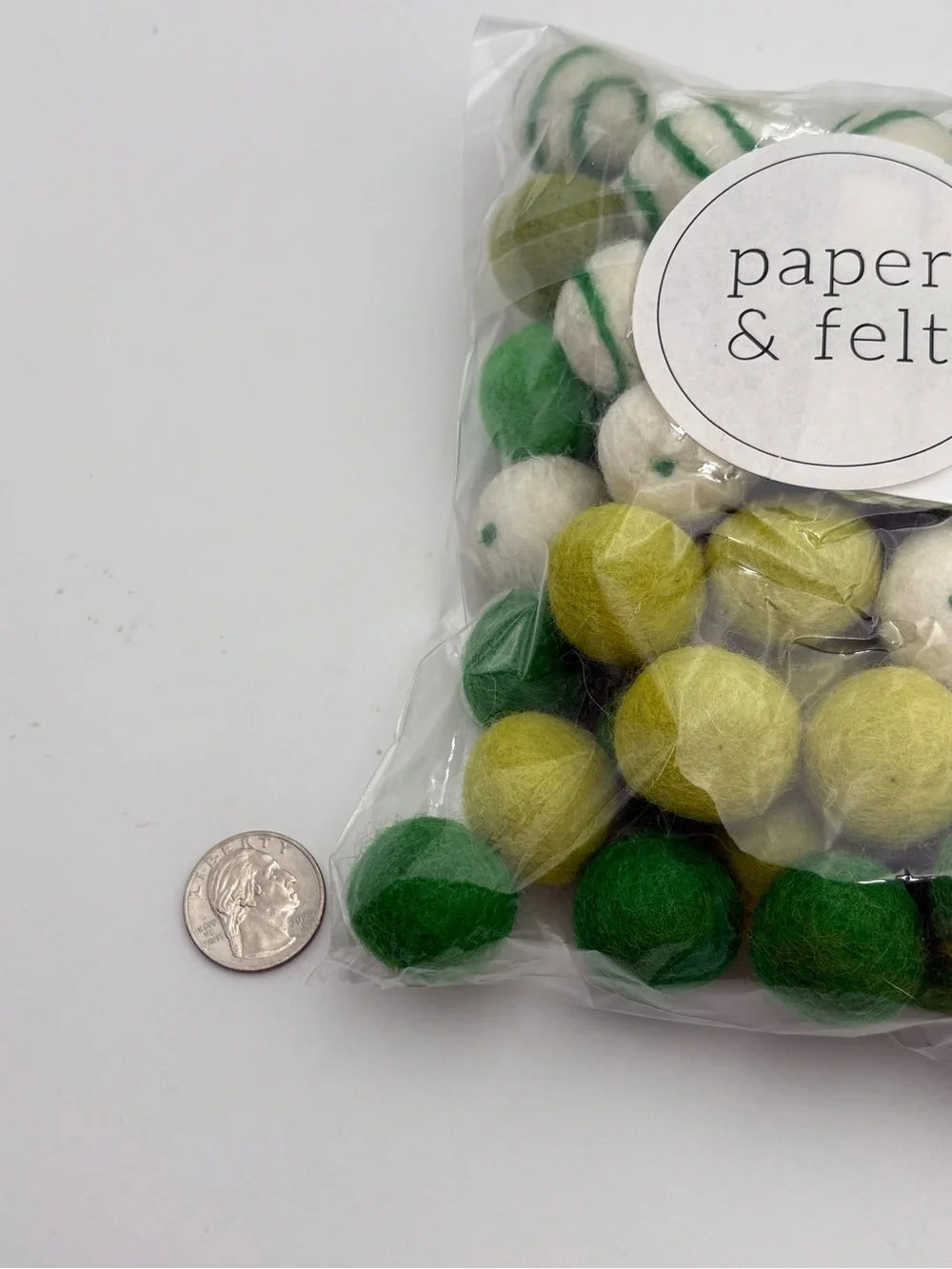 Green Felt Ball Garland Kit